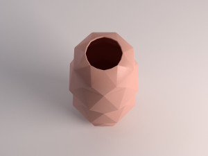 3d ceramic vase---triangular relief model Modelo 3D