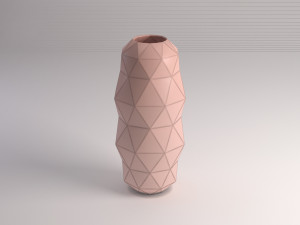 3d ceramic vase---triangular relief model Modelo 3D