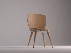 chair---wood and plastic Modelo 3D