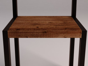 chair---iron structure and plank of wood Model 3D