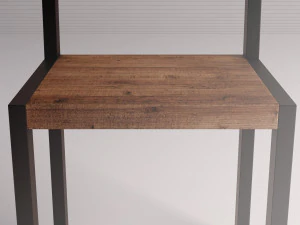 chair---iron structure and plank of wood 3D Model