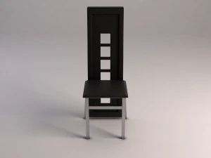 Stuhl: Wellenr&uuml;cken aus Kunststoff und Aluminium 3D Modell