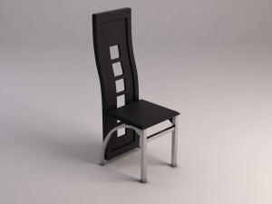 chair---wave back plastic and aluminium Modelo 3D