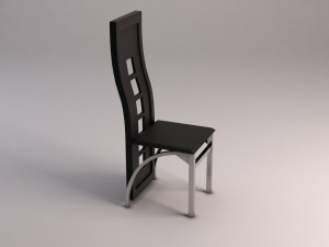 chair---wave back plastic and aluminium Modelo 3D