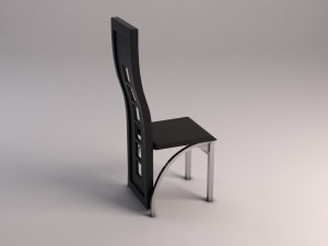 chair---wave back plastic and aluminium Modelo 3D