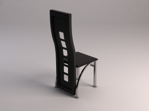 chair---wave back plastic and aluminium Modelo 3D