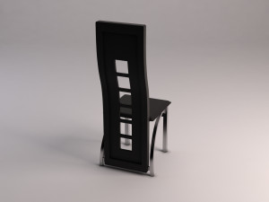 chair---wave back plastic and aluminium Modelo 3D