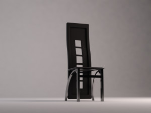 chair---wave back plastic and aluminium Modelo 3D
