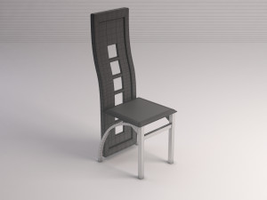 chair---wave back plastic and aluminium Modelo 3D
