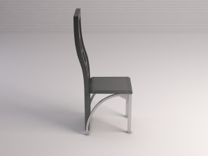 chair---wave back plastic and aluminium Modelo 3D