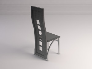 chair---wave back plastic and aluminium Modelo 3D