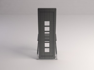 chair---wave back plastic and aluminium Modelo 3D