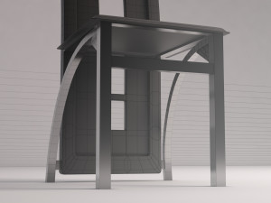 chair---wave back plastic and aluminium Modelo 3D