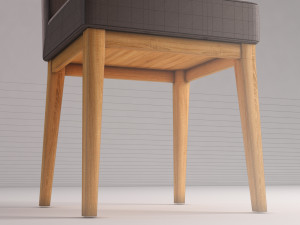 chair---wool and wood Modelo 3D