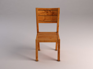 chair---rustic wood Model 3D