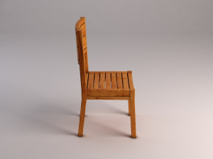 chair---rustic wood Model 3D