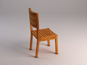 chair---rustic wood Model 3D