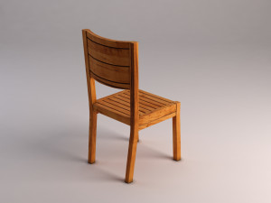 chair---rustic wood Model 3D