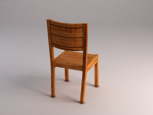 chair---rustic wood Model 3D