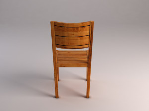 chair---rustic wood Model 3D