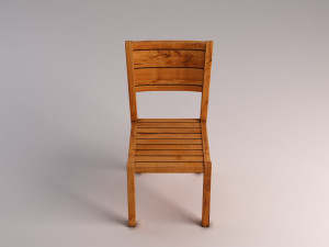 chair---rustic wood Model 3D