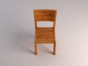 chair---rustic wood Model 3D