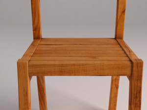 chair---rustic wood Model 3D