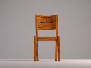 chair---rustic wood Model 3D
