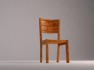 chair---rustic wood Model 3D