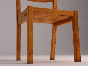 chair---rustic wood Model 3D
