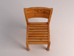 chair---rustic wood Model 3D