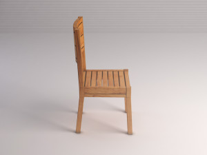 chair---rustic wood Model 3D