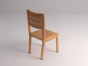 chair---rustic wood Model 3D