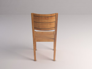 chair---rustic wood Model 3D