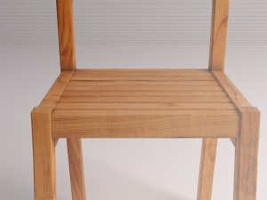 chair---rustic wood Model 3D