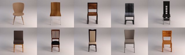 chair---collection 3D Модель .c4d .max .obj .3ds .fbx .stl .blend 