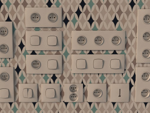 collection---electrical outlets and light switches 3D Model