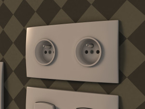 collection---electrical outlets and light switches Model 3D