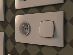 collection---electrical outlets and light switches Model 3D