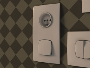 collection---electrical outlets and light switches Model 3D
