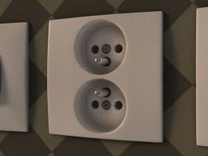 collection---electrical outlets and light switches Model 3D