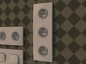 collection---electrical outlets and light switches Model 3D