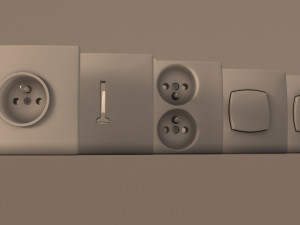 collection---electrical outlets and light switches Model 3D