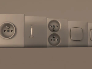 collection---electrical outlets and light switches 3D Model