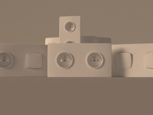 collection---electrical outlets and light switches Model 3D