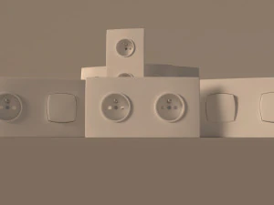 collection---electrical outlets and light switches 3D Model