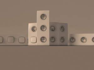 collection---electrical outlets and light switches Model 3D