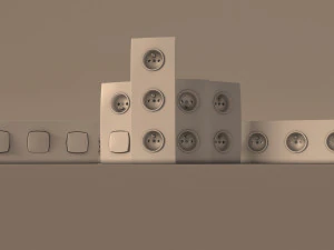 collection---electrical outlets and light switches 3D Model