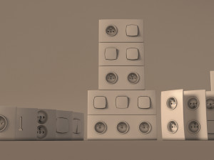 collection---electrical outlets and light switches Model 3D