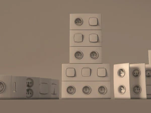 collection---electrical outlets and light switches 3D Model